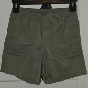 Boy's Olive Green Casual Elastic-Waist Shorts